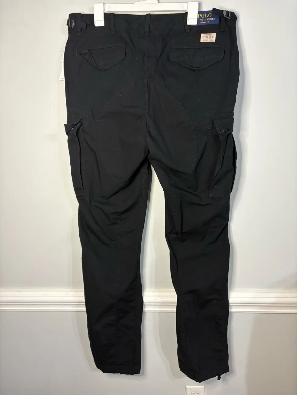 NWT Polo Ralph Lauren Utility Cargo Pants Black Classic Fit 36x36